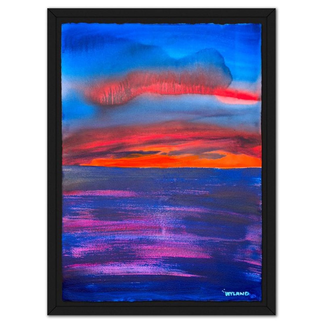 Wyland, Framed Original Watercolor Painting, Hand Signed with Letter of Authenticity.: This is an original watercolor painting on paper by Wyland, hand signed by the artist. This piece comes custom framed. Includes Letter of Authenticity. Measures approx. 48" x 34" (frame), 40" x 26" (i