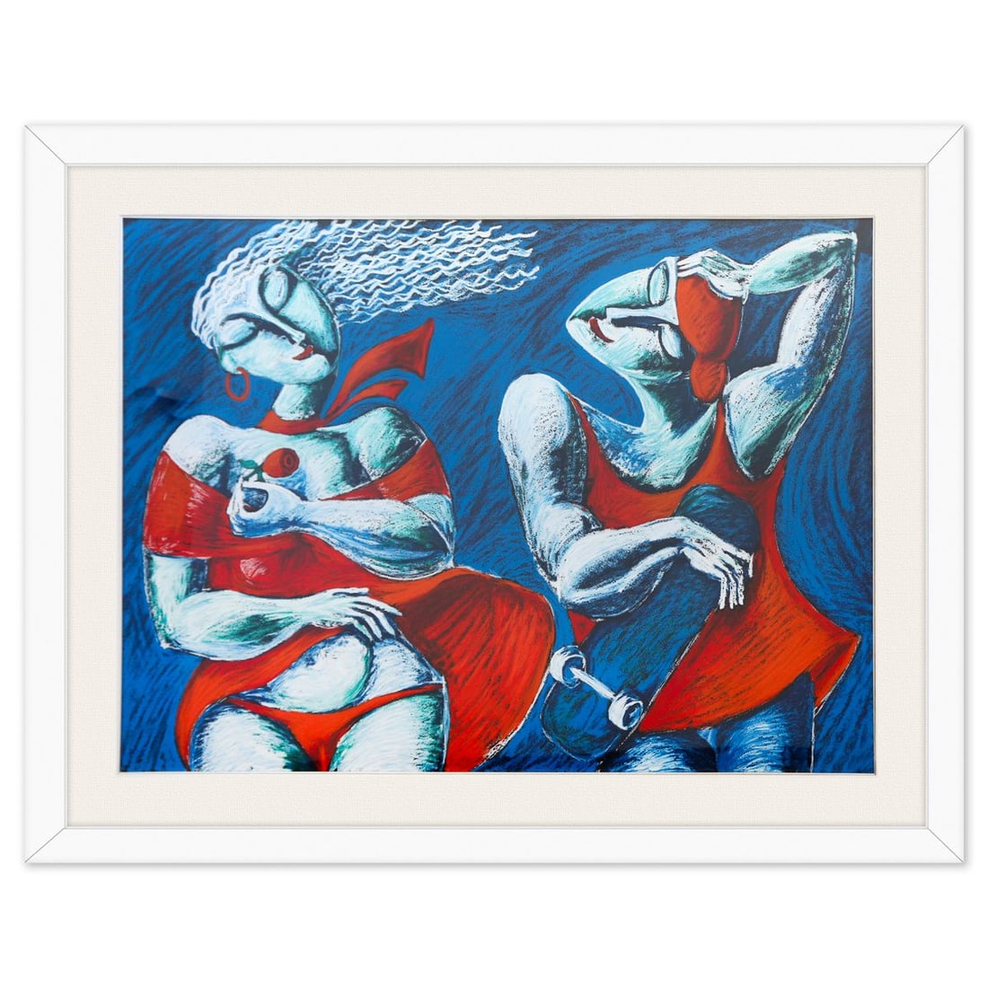 Yuroz- Serigraph "Wind": Artist: Yuroz. Medium: Serigraph. Title: Wind. Size: 40" x 53". Measures approx. 52" x 67" (framed). Signature: Hand Signed and numbered. Certificate of Authenticity: Is included. Additional: 34/100. 