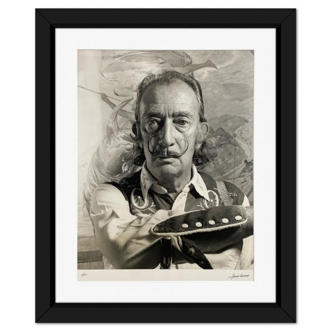 Marc Lacroix (1927-2007), "Dali's Stare" Framed Hand Signed Limited Edition Photograph, Numbered: Dali's Stare is a limited edition cibachrome photograph by Marc Lacroix (1927-2007), numbered 5/25 and hand signed by the artist. This piece comes framed. Includes Letter of Authenticity. Measures app