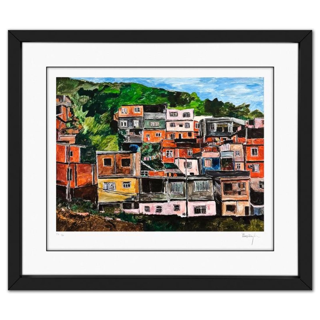 Bob Dylan, "Favela Villa Candido" Framed Limited Edition, TP Numbered 1/2 and Hand Signed with: Favela Villa Candido is a limited edition giclee on paper by Bob Dylan, TP numbered 1/2 and hand signed by the artist. This piece comes custom framed. Includes Letter of Authenticity. Measures approx.