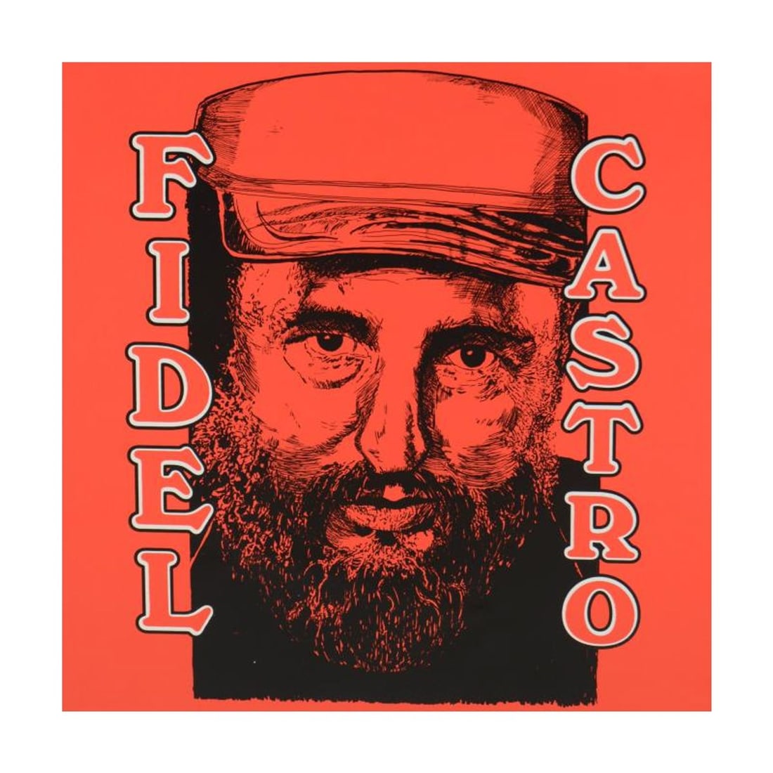 Steve Kaufman (1960-2010), "Fidel Castro" Limited Edition Hand Pulled Silkscreen on Canvas, Numbered (1 of 3)