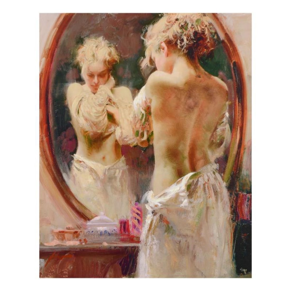 Pino (1939-2010)- Hand Embellished Giclee on Canvas "Contemplation" (1 of 3)