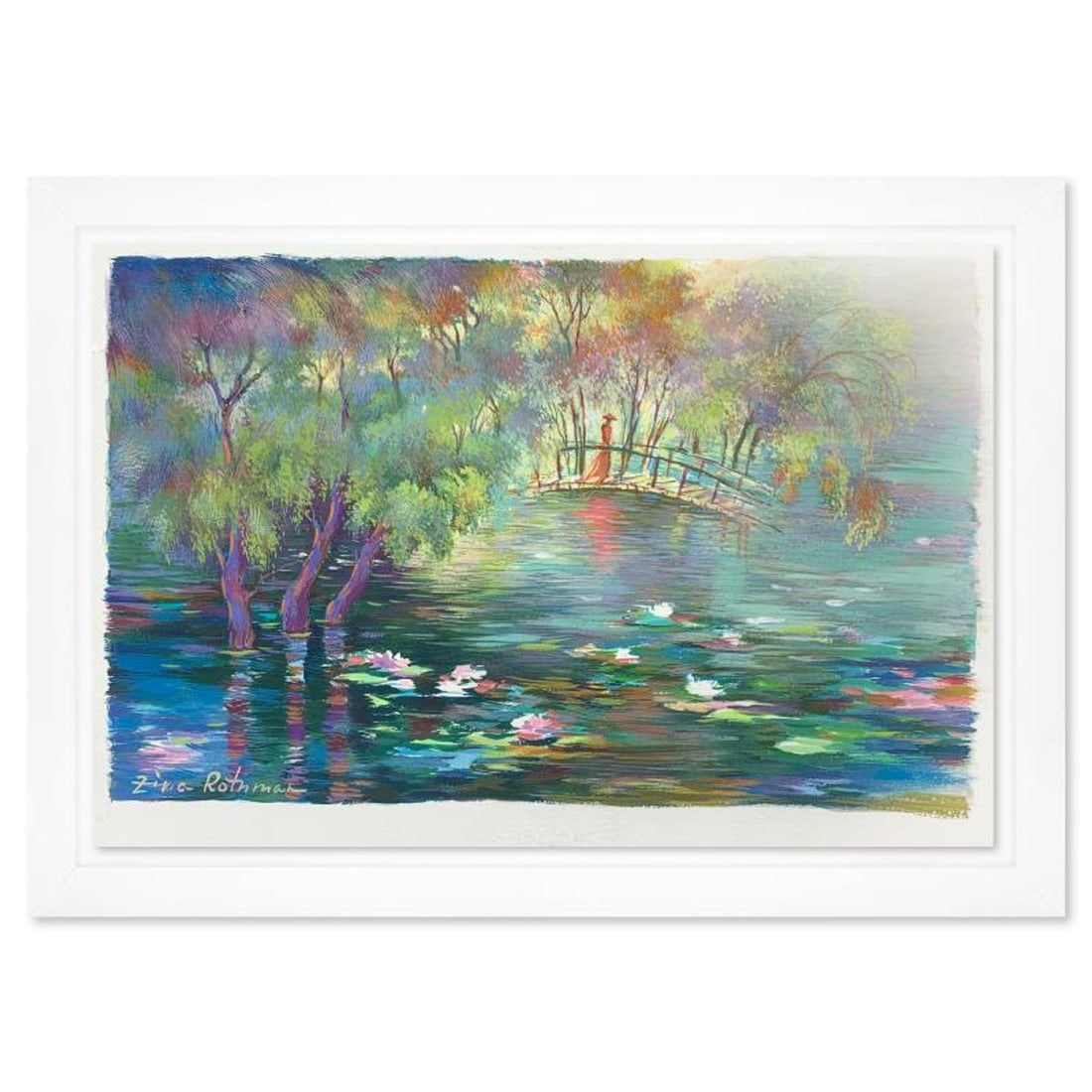 Zina Roitman, Framed Hand Signed Original Painting with Letter of Authenticity.: This is an untitled original painting on paper by Zina Roitman. The piece is hand signed, framed, and comes with a letter of authenticity. Measures approximately 14" x 18.5" (framed), 10" x 14.5" (she