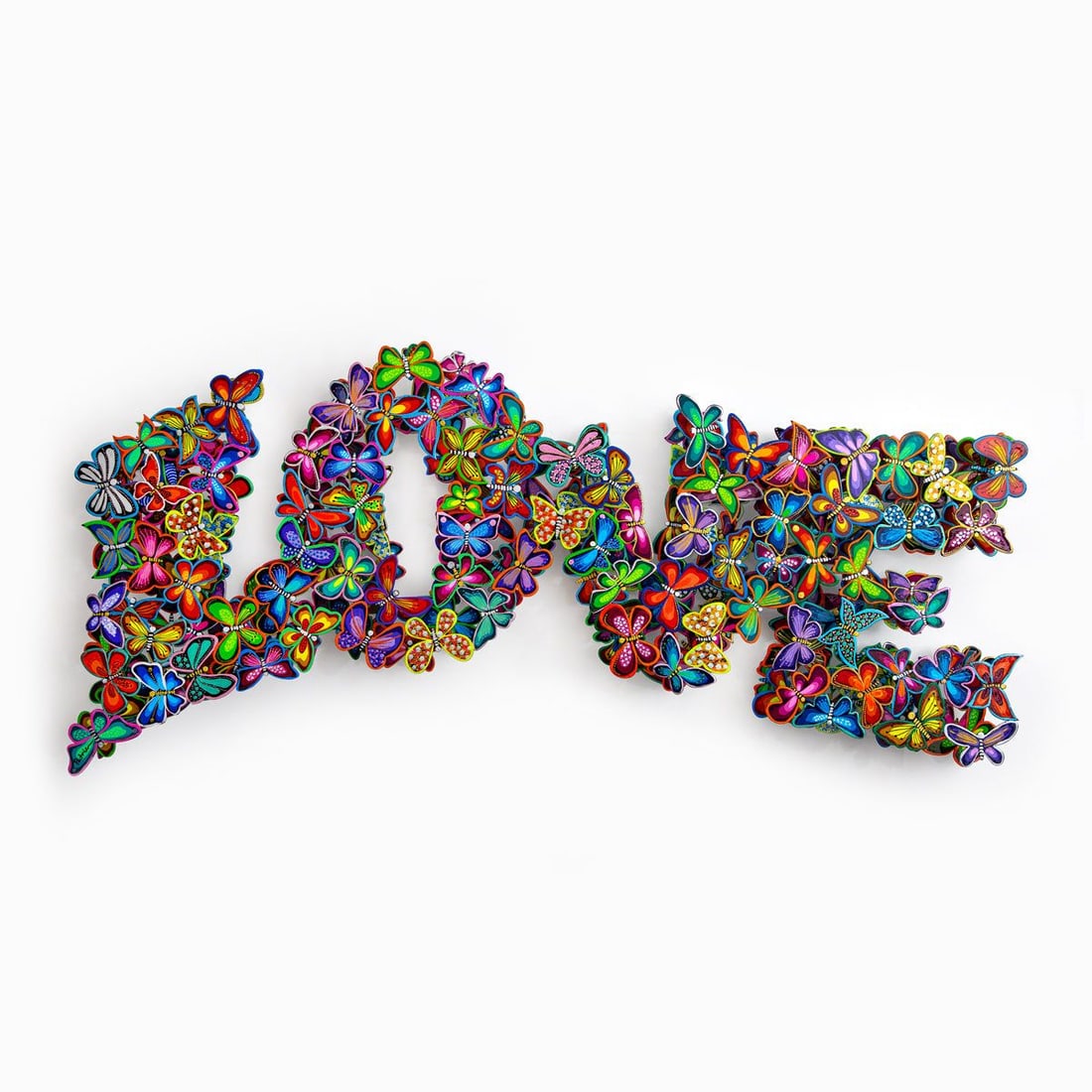 Patricia Govezensky- Original Painting on Cutout Steel "L O V E": Artist: Patricia Govezensky. Medium: Original Painting on Cutout Steel. Title: L O V E. Size: 18" x 39". Signature: Hand Signed by the artist. Certificate of Authenticity: From the publisher. Referenc