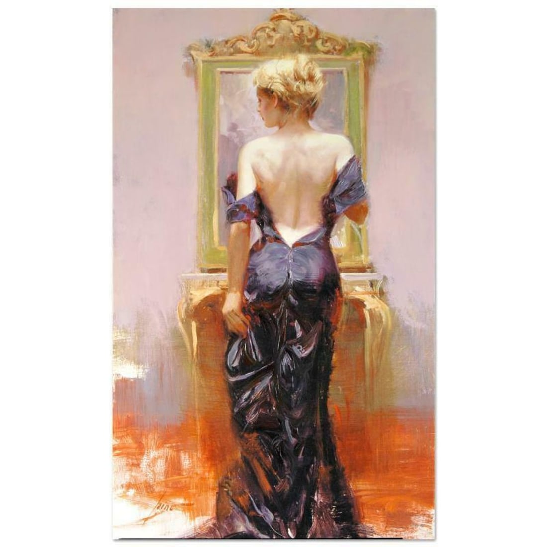 Pino (1939-2010), "Evening Elegance" Hand Embellished Limited Edition on Canvas (24" x 40"), (1 of 2)