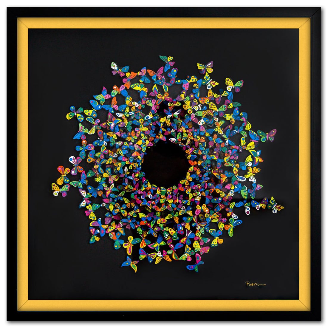 Patricia Govezensky- 3D Multilayered Woodcut "Sunlight": Artist: Patricia Govezensky. Medium: 3D Multilayered Woodcut. Title: Sunlight. Size: 18" x 18". Measures approx. 22.5" x 22.5" (framed). Signature: Hand Signed and numbered by the artist. Certificate