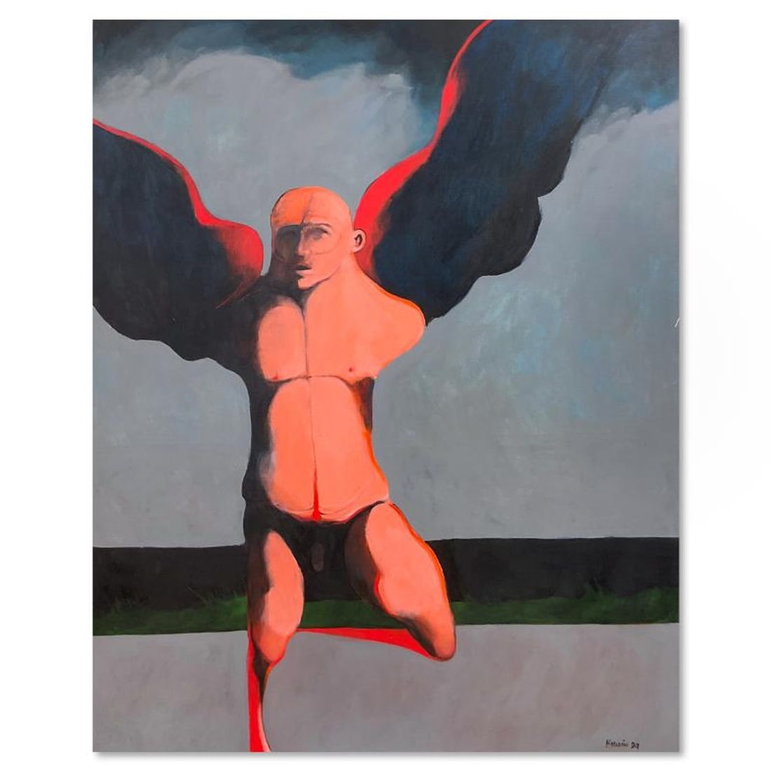 Milton Berwin (1925-2023), Original Painting on Canvas (60" x 48"), Dated 1994 and Hand Signed with (1 of 2)