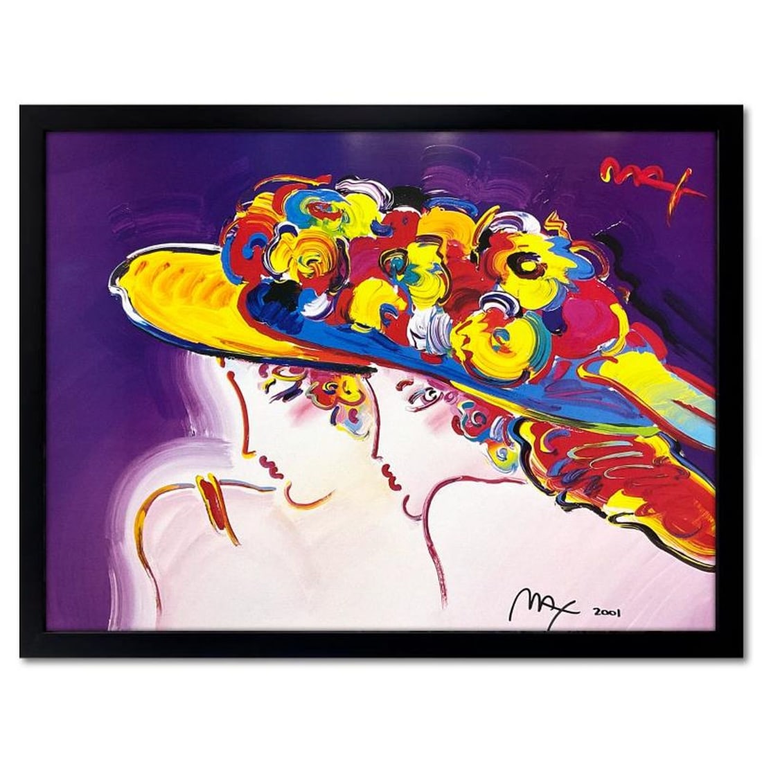 Peter Max, "Friends III" Framed Hand Signed Offset Lithograph with Letter of Authenticity.: Friends III is an offset lithograph on paper by Peter Max, hand signed by the artist. This piece comes custom framed. Includes Letter of Authenticity. Measures approx. 28" x 35.5" (frame), 24" x 31.5"