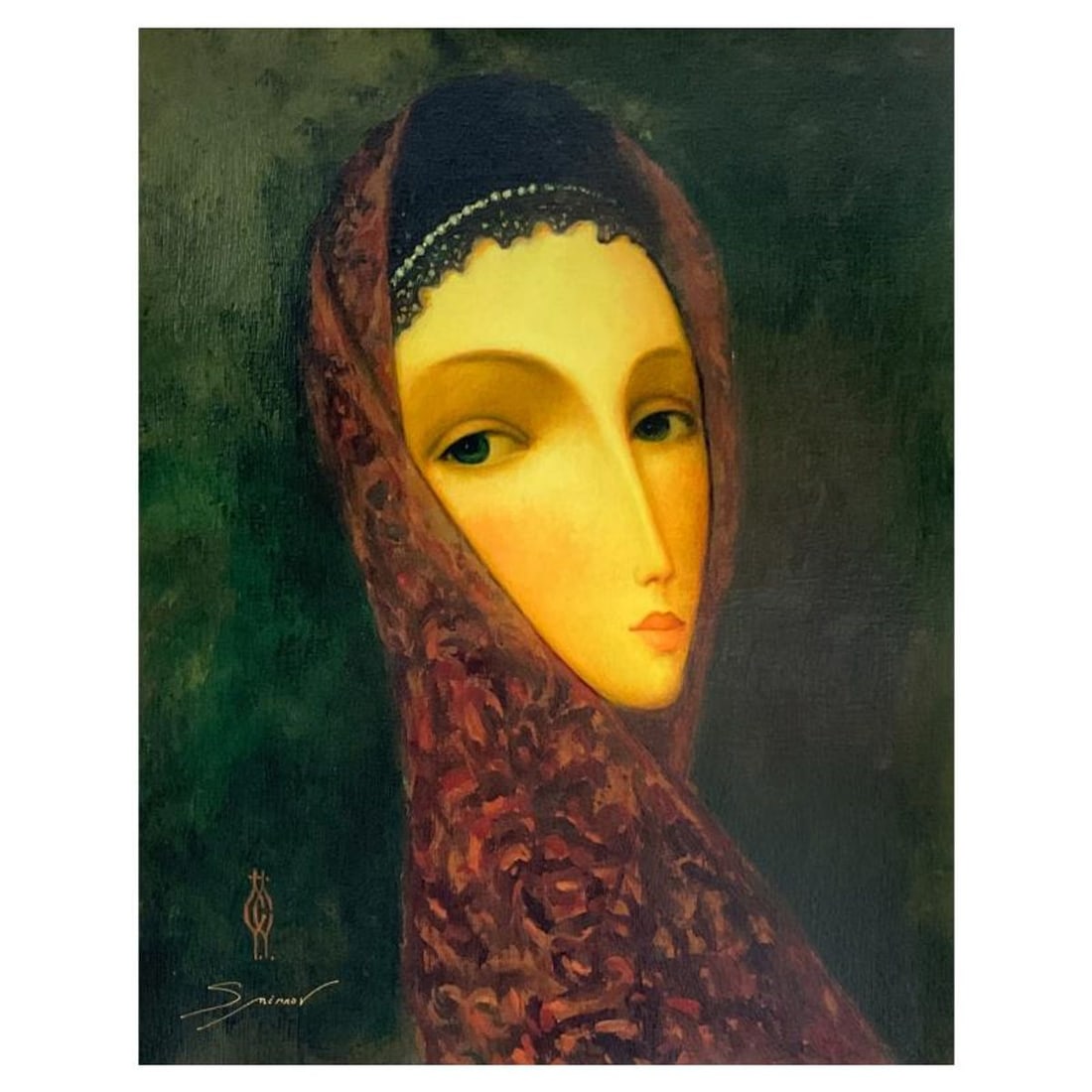 Sergey Smirnov (1953-2006), "Contessa" Limited Edition Mixed Media on Canvas, Numbered and Hand (1 of 2)