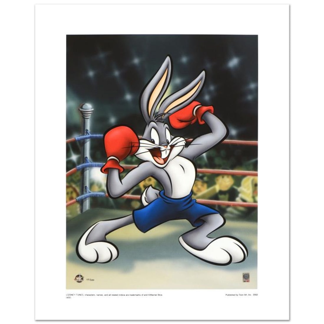 Boxer Bugs Limited Edition Giclee from Warner Bros., Numbered with Hologram Seal and Certificate of: Boxer Bugs is a limited edition giclee on paper from Warner Bros., numbered with hologram seal of Authenticity. Also, includes Certificate of Authenticity! Measures approx. 16" x 20" (with border), 12