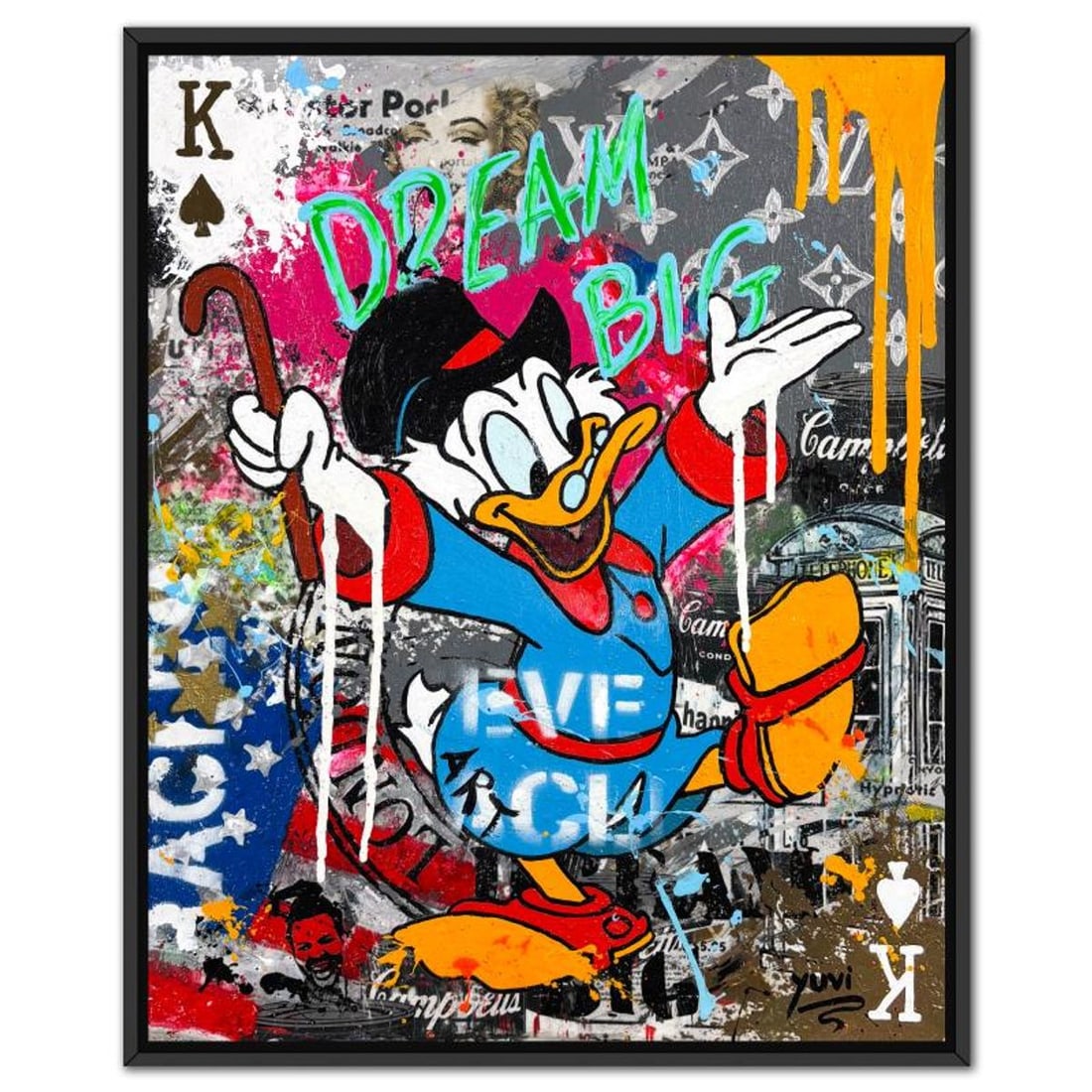 Yuvi, Framed Mixed Media Original on Canvas, Hand Signed with Letter of Authenticity. (1 of 2)