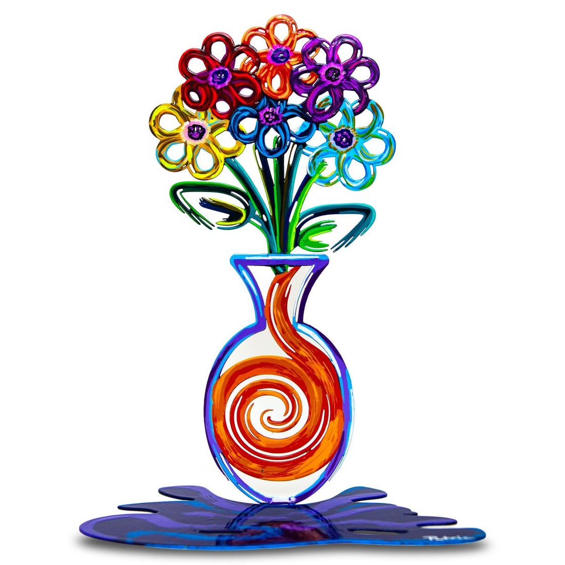 Patricia Govezensky- Original Free Standing Sculpture "Joyful Bouquet": Artist: Patricia Govezensky. Medium: Original Free Standing Sculpture. Title: Joyful Bouquet. Size: 14" x 7". Signature: Hand Signed by the artist. Certificate of Authenticity: Is included. Additional
