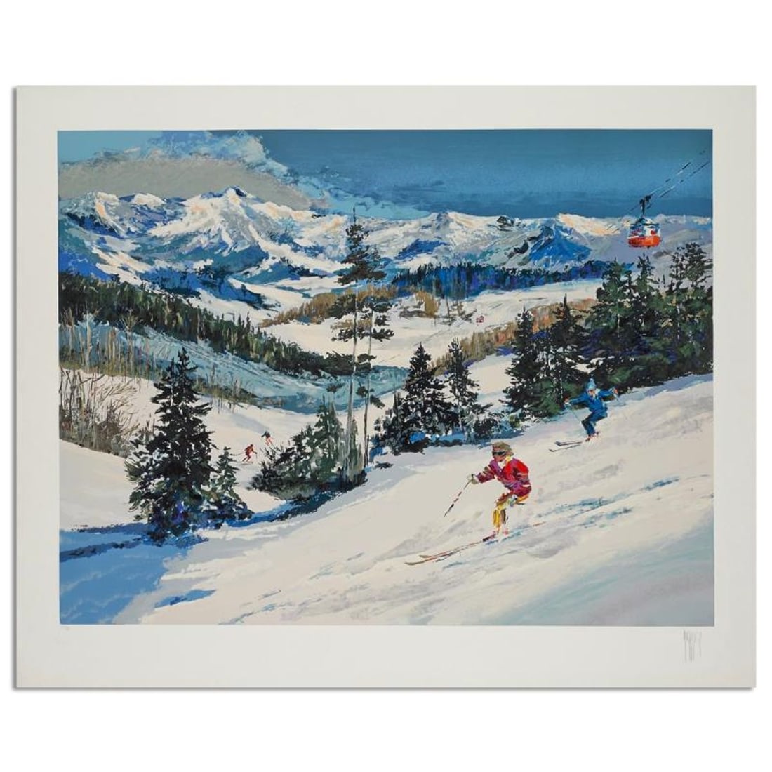 Mark King (1931-2014), "Vail Landscape" Hand Signed Limited Edition Serigraph with Letter of: Vail Landscape is a limited edition serigraph on paper by Mark King (1931-2014). Hand signed and numbered, this piece comes with a letter of authenticity and measures approximately 30" x 40" (image). 
