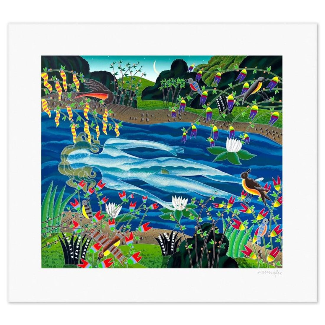 Thomas Mcknight, "Ophelia (Mythologies Suite)" Limited Edition Serigraph, Numbered and Hand Signed (1 of 2)