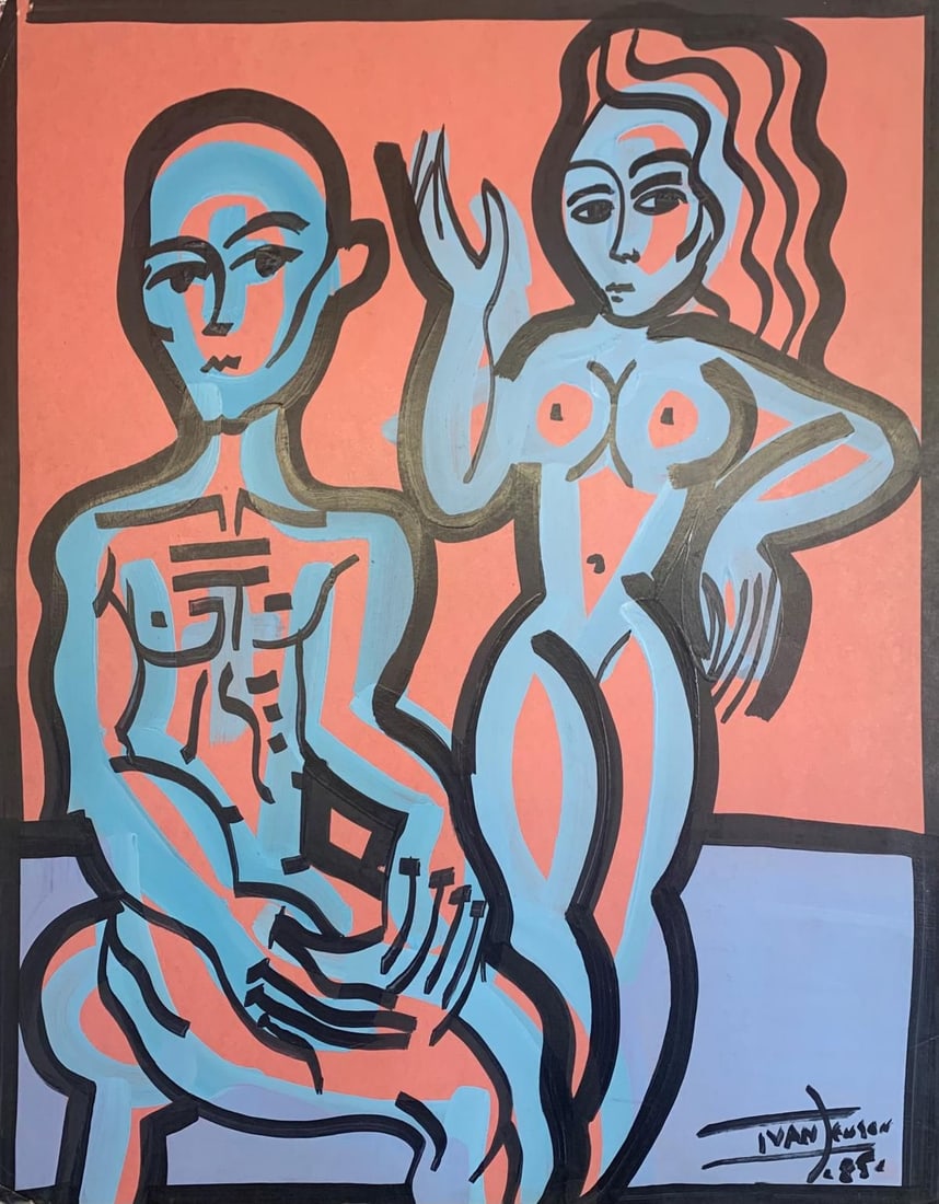 Ivan Jenson- Original painting on paper: Artist: Ivan Jenson. Medium: Original painting on paper. Size: 20" x 28". Signature: Hand Signed. Reference#: 63075.
