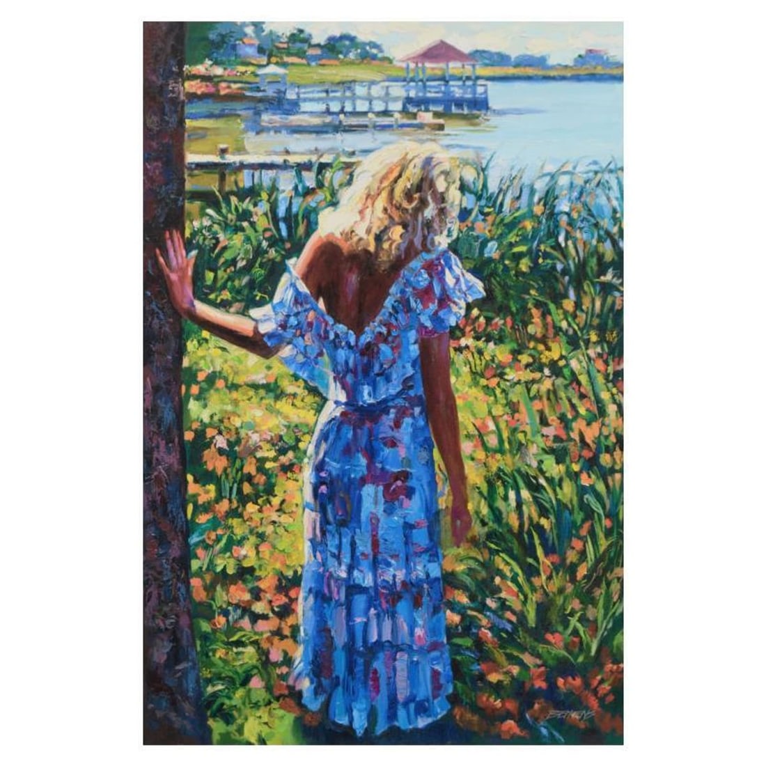 Howard Behrens (1933-2014), "My Beloved, By The Lake" Limited Edition on Canvas, Numbered and Signed: My Beloved, By The Lake is a limited edition giclee on canvas by Howard Behrens (1933-2014), numbered and bearing the authorized signature of the artist. This piece is from Behrens' Legacy Edition. In