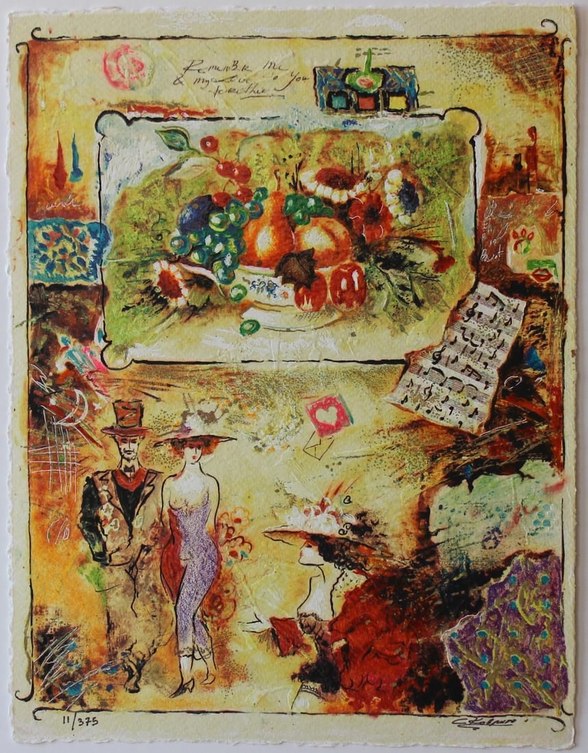 Sergey Kovrigo- Original Serigraph on Paper "Pleasures": Artist: Sergey Kovrigo. Medium: Original Serigraph on Paper. Title: Pleasures. Size: 13" x 10". Signature: Hand Signed by the Artist. Certificate of Authenticity: From the publisher. Reference#: 20890