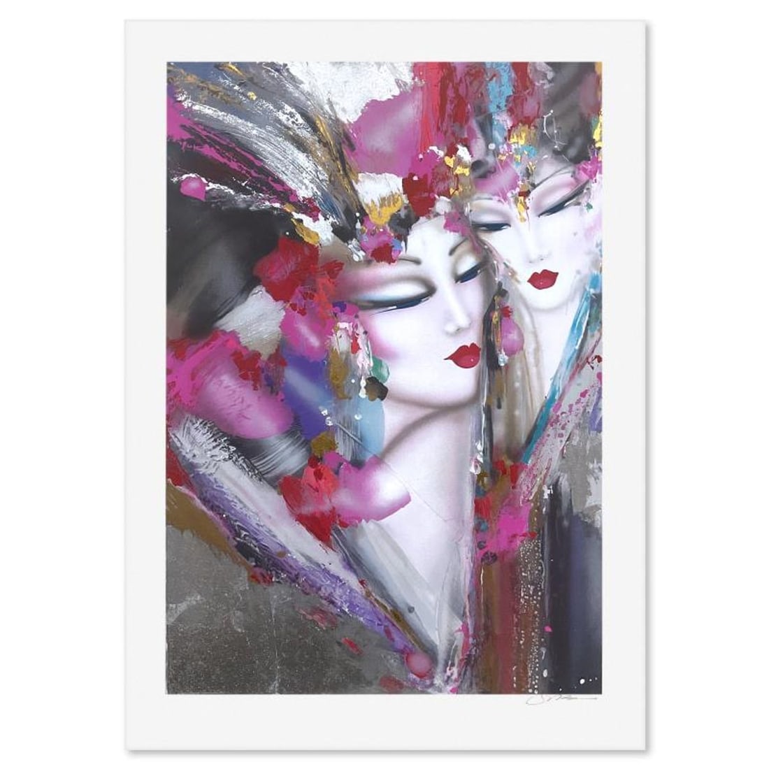 Suzanne Marie, "Regal Ladies" Limited Edition Printer's Proof Serigraph, Numbered and Hand Signed: Regal Ladies is a limited edition printer's proof serigraph on paper by Suzanne Marie, numbered and hand signed by the artist. Includes Letter of Authenticity. Measures approx. 34.5" x 24" (border), 3