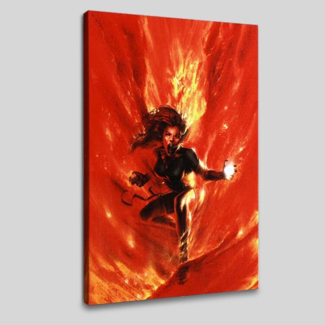Marvel Comics "Secret War #1" Numbered Limited Edition Giclee on Canvas by Gabriele Dell'Otto with: A piece of comic book history, this limited edition, from original art by Gabriele Dell'Otto, depicts Phoenix in a fiery blaze. In 1998 Dell'Otto started collaborating with the European division of