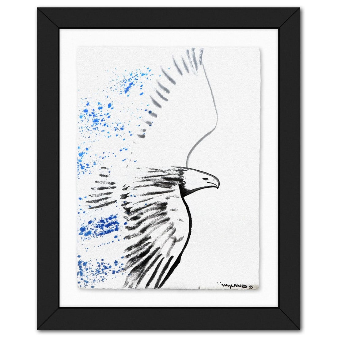Wyland- Original Sumi Ink Painting "Eagle": Artist: Wyland. Medium: Original Sumi Ink Painting. Title: Eagle. Size: 30" x 23". Measures approx. 40" x 33" (framed). Signature: Hand signed by the artist. Certificate of Authenticity: Is included. 