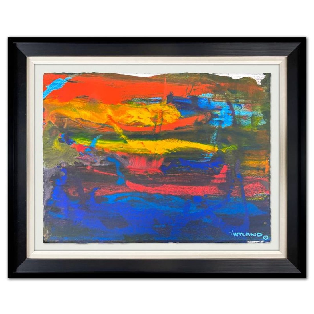 Wyland, "Untitled Abstract" Framed Original Painting on Paper, Hand Signed with Letter of: This is an original watercolor painting on paper by Wyland, hand signed by the artist. This piece comes custom framed. Includes Letter of Authenticity. Measures approximately 31" x 38.5" x (framed),