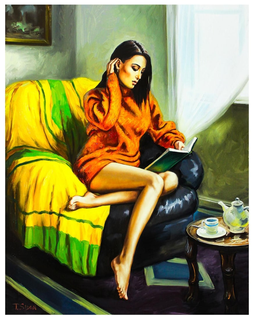 Taras Sidan- Original Oil on Canvas "Juana": Artist: Taras Sidan. Medium: Original Oil on Canvas. Title: Juana. Size: 30" x 24". Signature: Hand Signed by the artist. Certificate of Authenticity: From the publisher. Reference#: 19187.