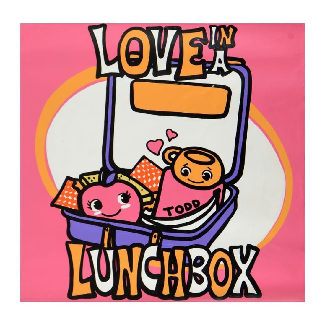Todd Goldman, "Lunch Box" Original Acrylic Painting (48" x 48") on Canvas, Hand Signed with (1 of 2)