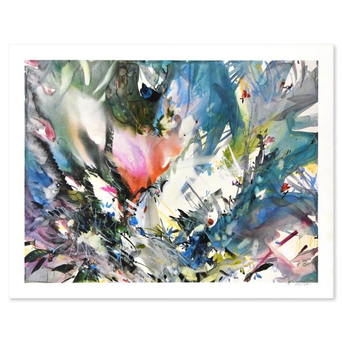 Zoe Mac, "Brooks Delight" Limited Edition Lithograph from an AP Edition, Hand Signed with Letter of: Brooks Delight is a limited edition lithograph on paper by Zoe Mac from an AP edition, hand signed by the artist. Includes Letter of Authenticity. Measures approx. 29.5" x 23" (border), 26" x 20"