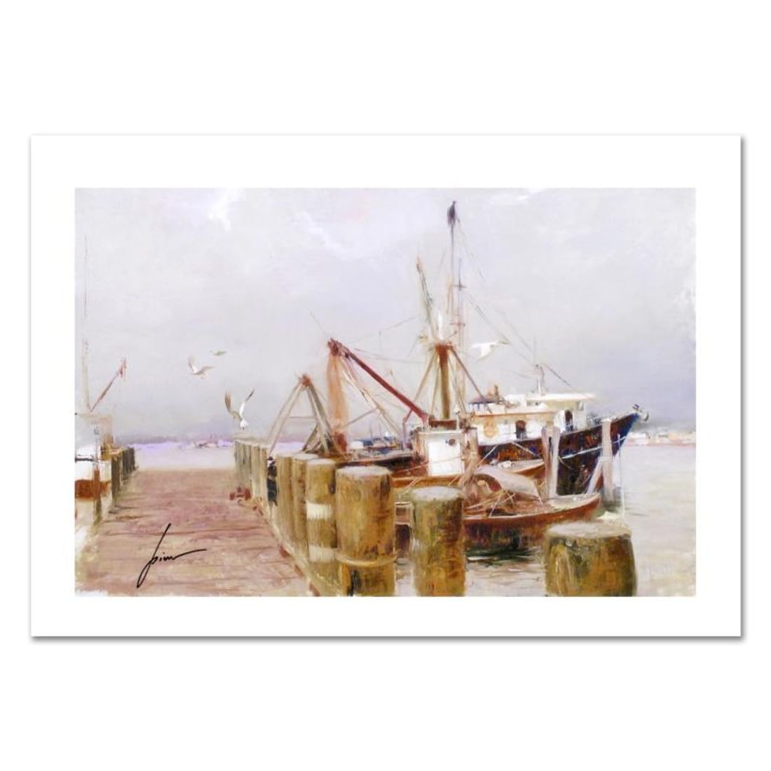 Pino (1939-2010), "Safe Harbor" Limited Edition on Canvas, Numbered and Hand Signed with Certificate