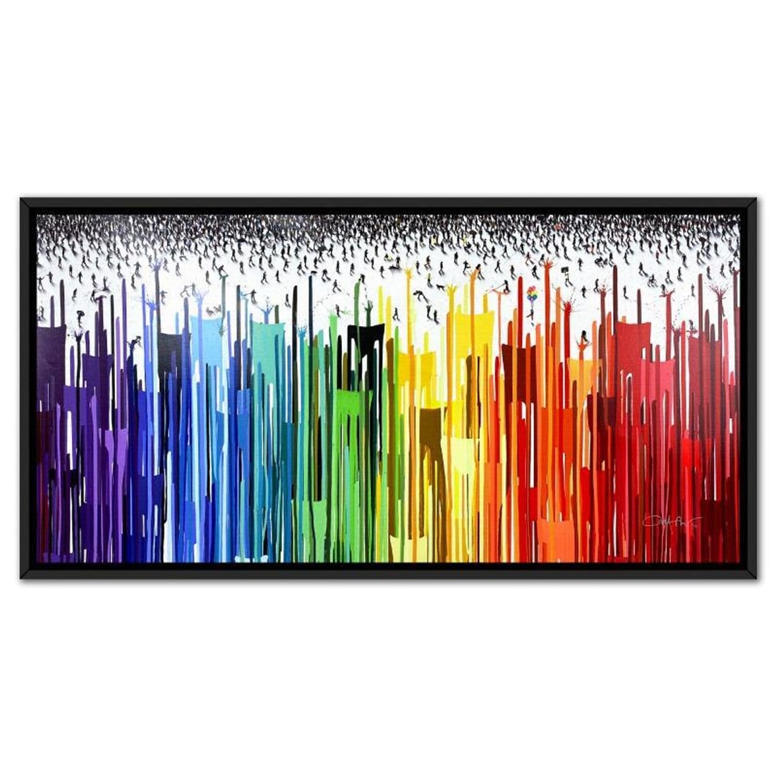 Craig Alan, "Populus: Rainbow Effect" Framed, Hand Signed Limited Edition Canvas with Letter of (1 of 1)