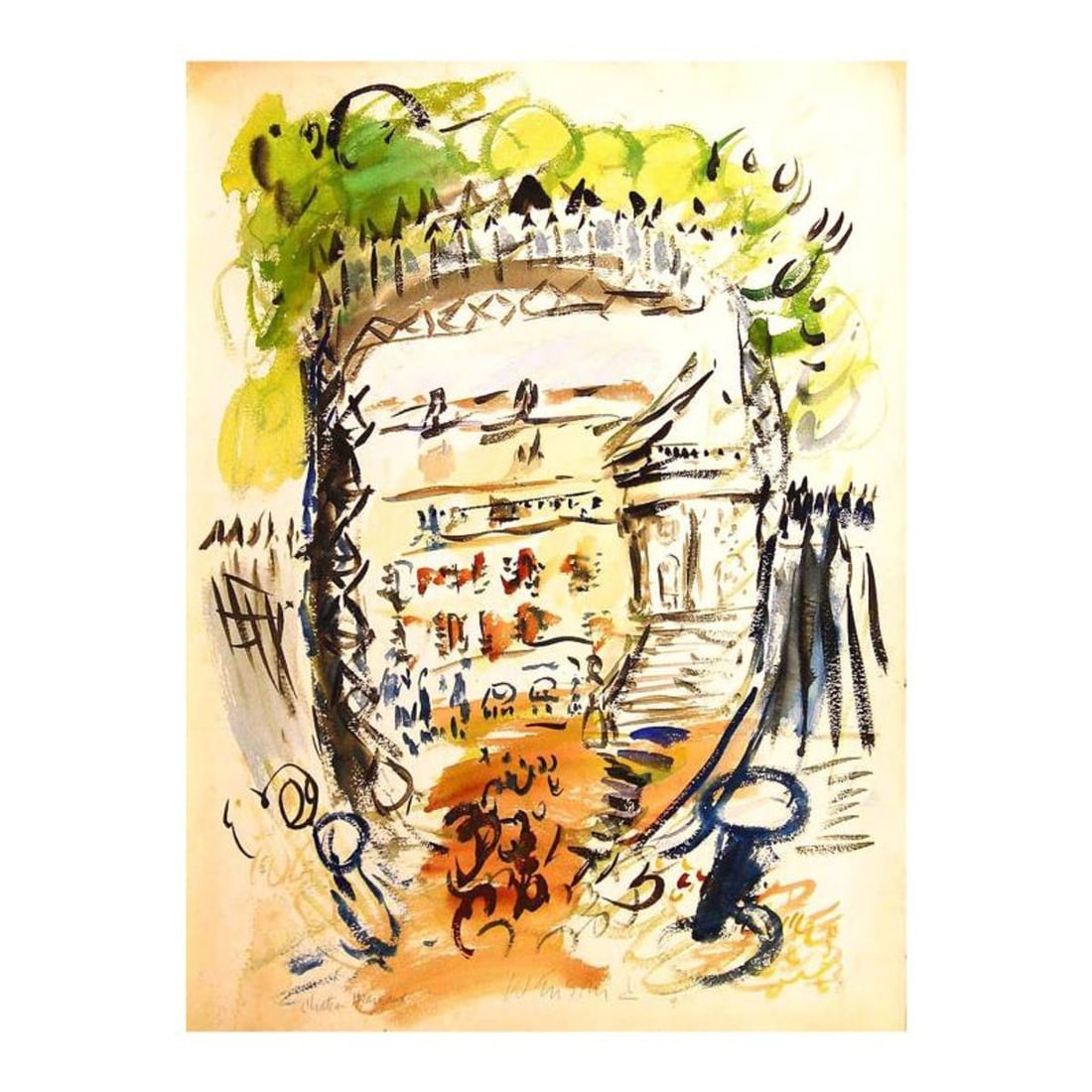 Wayne Ensrud, "Chateau Margaux" Mixed Media Original Artwork; Hand Signed; COA (1 of 2)