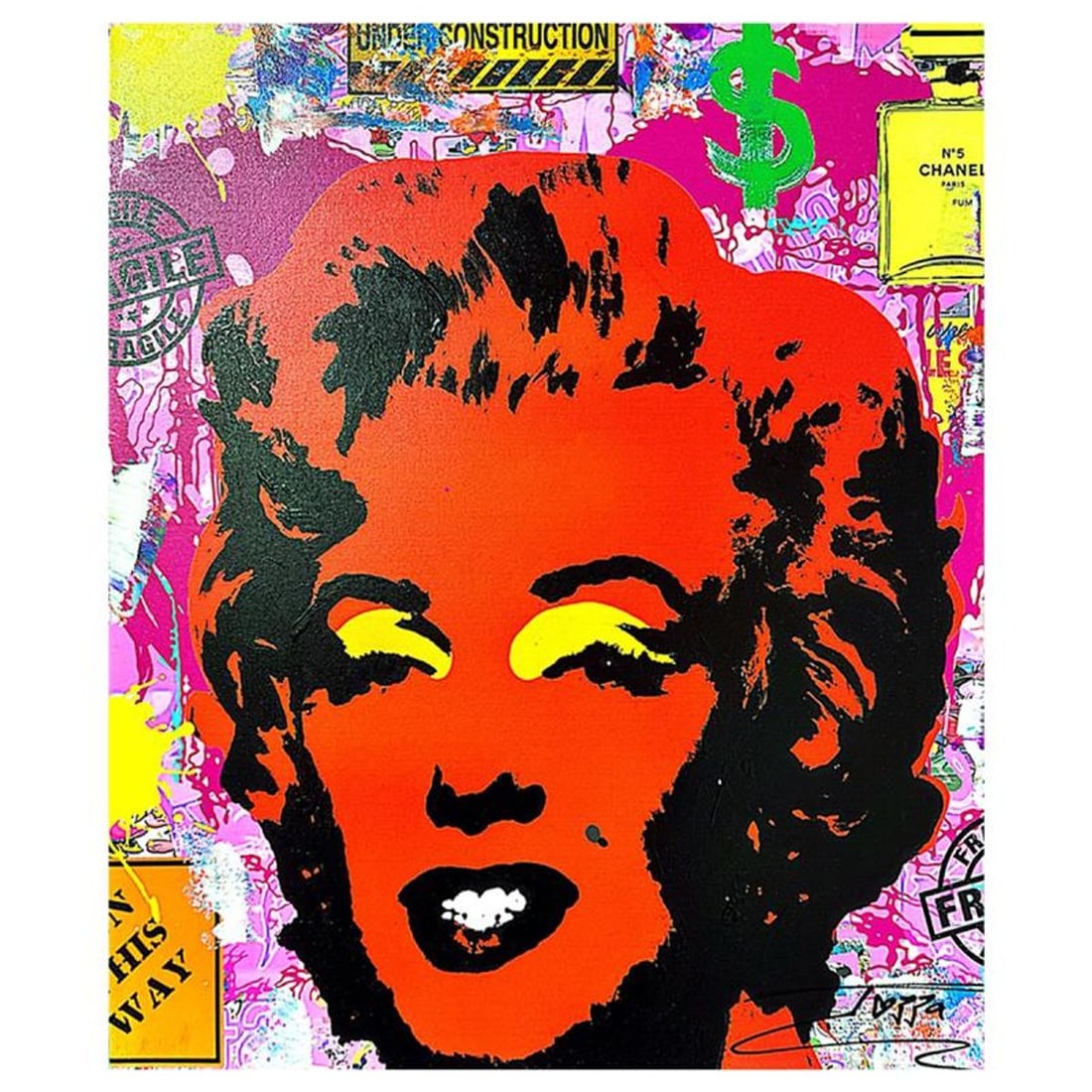 Jozza, "Marylin" Unique Mixed Media on Canvas, Hand Signed Inverso with Letter of Authenticity. (1 of 1)