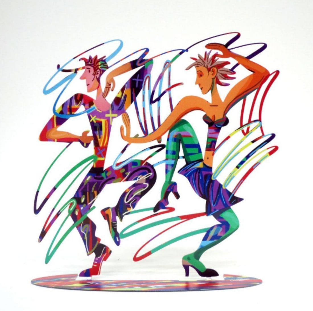 David Gerstein- Free Standing Sculpture "Twisters": Artist: David Gerstein. Medium: Free Standing Sculpture. Title: Twisters. Size: 14.1" x 14.1". Signature: Signed by the artist. Certificate of Authenticity: Is included. Additional: This piece is free