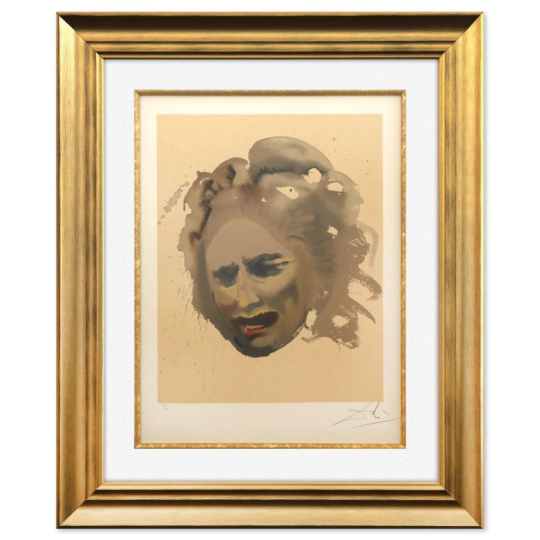 Salvador Dali- Original Lithograph "The Price- Bereavement": Artist: Salvador Dali. Medium: Original Lithograph. Title: The Price- Bereavement. Size: 24" x 18". Measures approx. 36" x 30" (framed). Signature: Hand signed and numbered. Certificate of Authenticit