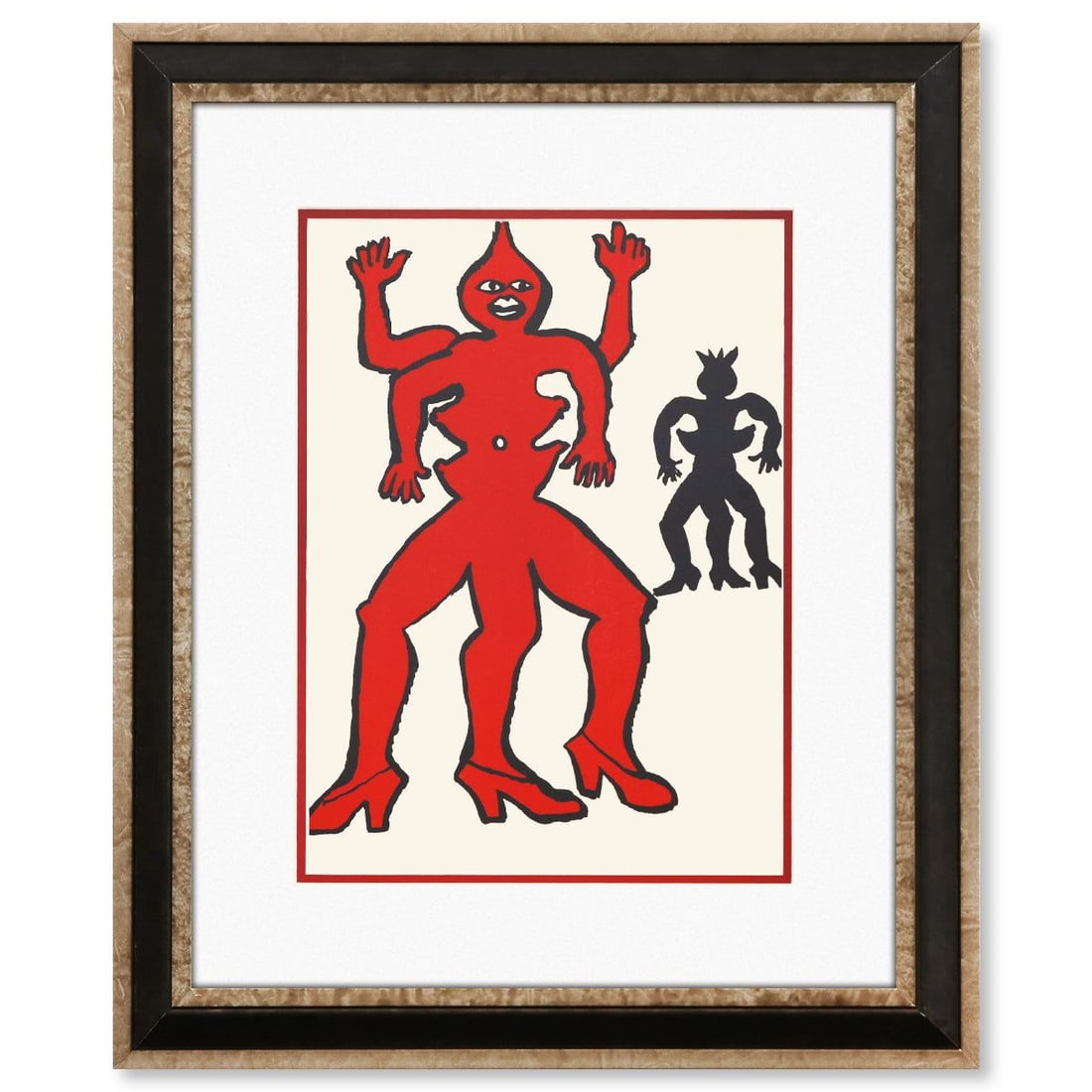 Alexander Calder- Lithograph "DLM212 - UNE FAMILLE DE LÃ€-BAS II": Artist: Alexander Calder. Medium: Lithograph. Title: DLM212 - UNE FAMILLE DE LÃ€-BAS II. Size: 15" x 11". Measures approx. 23" x 19" (framed). Certificate of Authenticity: Is included. Reference