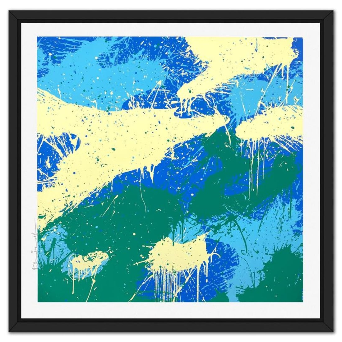 Mr. Brainwash, "Camo Splash D" Framed Limited Edition Silk Screen, Hand Signed with Certificate of: Camo Splash D is a limited edition silk screen print on paper by Mr Brainwash, hand signed and thumb-printed by the artist. The piece comes custom framed with a Certificate of Authenticity. Measures a