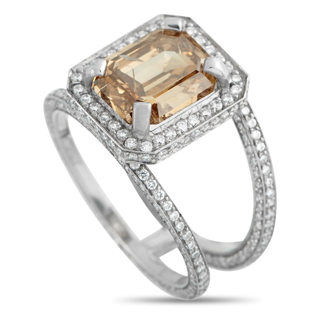 PLATINUM 5.10CT DIAMOND WIDE SPLIT RING