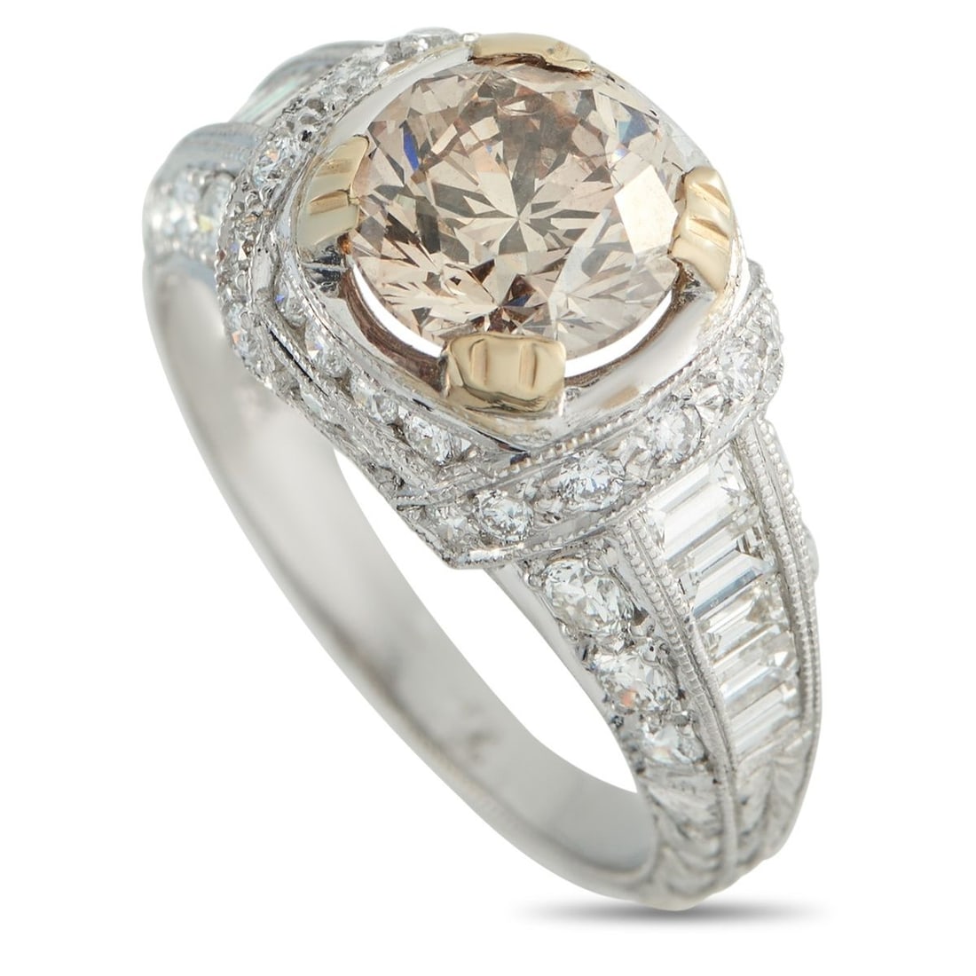 18K WHITE GOLD 3.14CT DIAMOND RING (1 of 3)