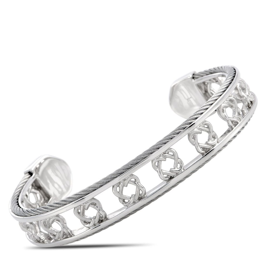 CHARRIOL HEART TO HEART STERLING SILVER BANGLE BRACELET SIZE SMALL