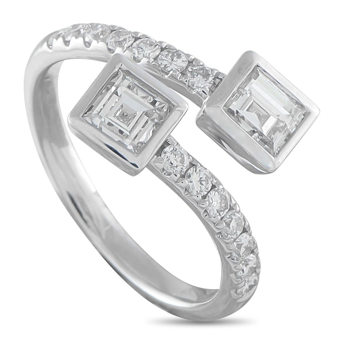 18K WHITE GOLD 1.42CT DIAMOND BYPASS RING (1 of 4)