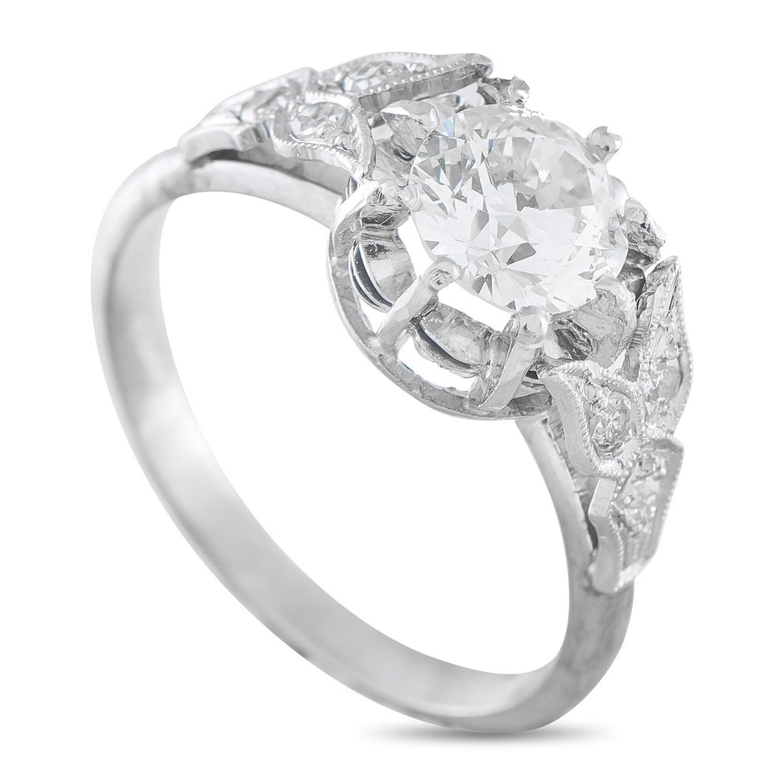 PLATINUM 1.04CT DIAMOND RING (1 of 3)