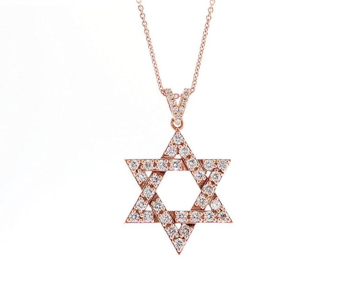14kt Rose Gold 1.1ctw Diamond Pendant: Jewelry Description Description: One 14k rose gold pendant, set with lab grown diamond. Jewelry Weight: 4.85 Grs Total Diamonds Weight: 1.1 Cts Precious Metal: 14kt Rose Gold Certificate Number: DSL- 