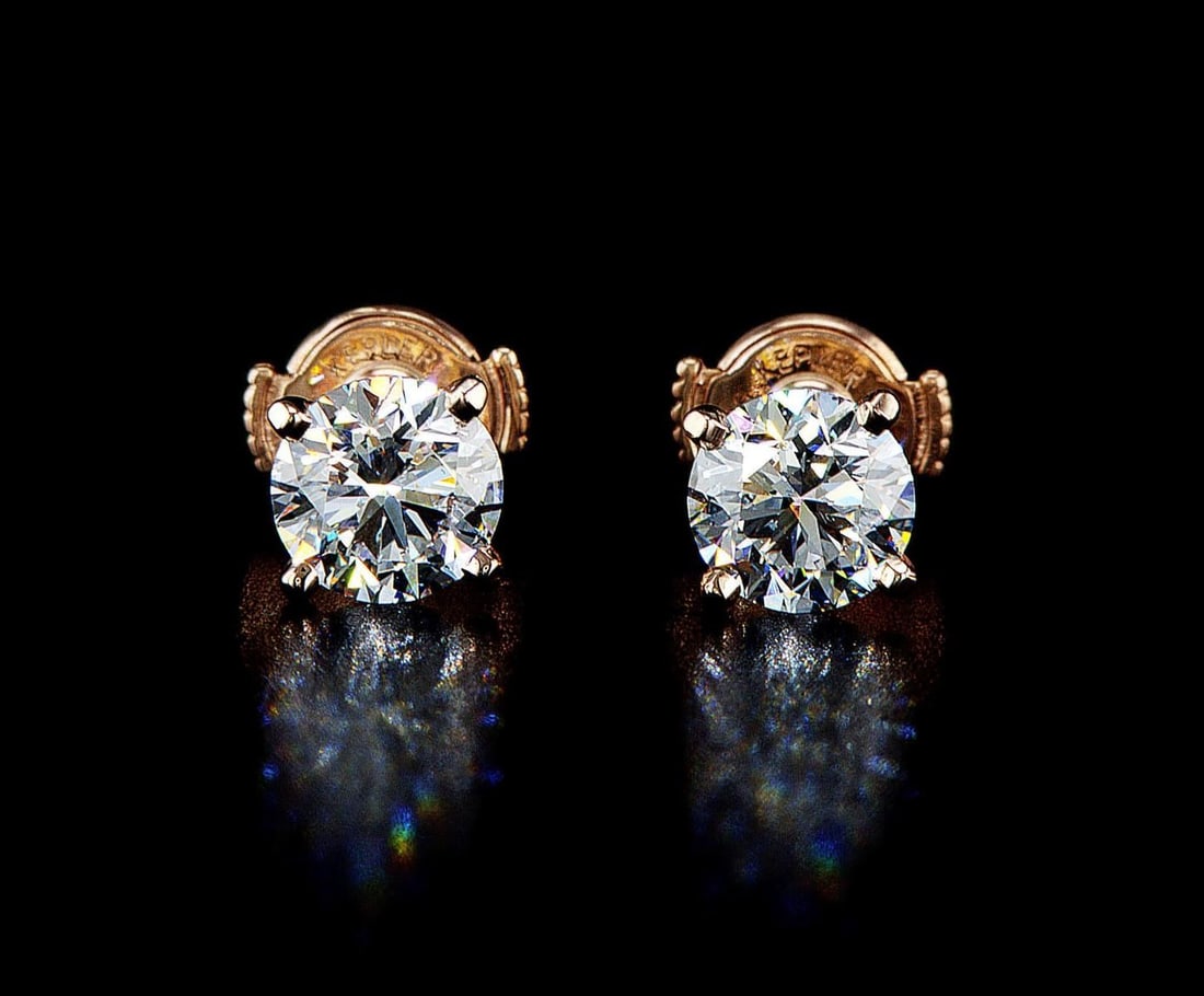 14kt Rose Gold 2.05ctw Diamond Earrings (1 of 2)