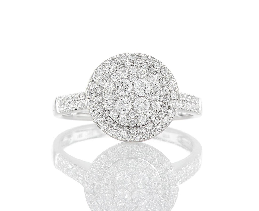 14kt White Gold 0.79ctw Diamond Ring: Jewelry Description Description: One 14k white gold ring, set with natural diamonds. Jewelry Weight: 3.23 Grs Total Diamonds Weight: 0.79 Cts Precious Metal: 14kt White Gold Certificate Number: DSL- 4