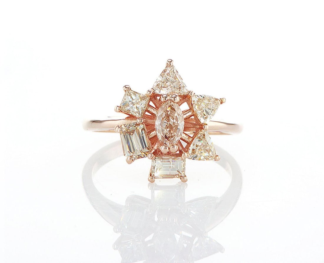 14kt Rose Gold 2ctw Diamond Ring: Jewelry Description Description: One 14k rose gold ring, set with natural diamonds. Jewelry Weight: 3.42 Grs Total Diamonds Weight: 2 Cts Precious Metal: 14kt Rose Gold Certificate Number: DSL- 444062