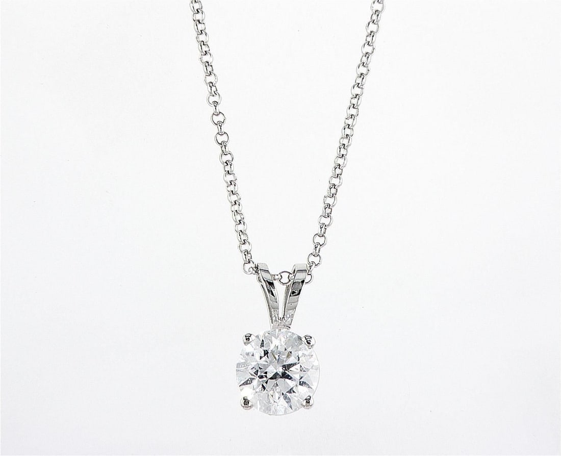 14kt White Gold 0.65ctw Diamond Pendant: One 2.01 gr. 14kt White Gold Diamond Pendant Jewelry Weight: 2.01Grs Total Diamonds Weight: 0.65Cts Main Stones Description: Quantity: 1 Cut and shape: Round Brilliant Carats Weight: 0.65 Clarity: