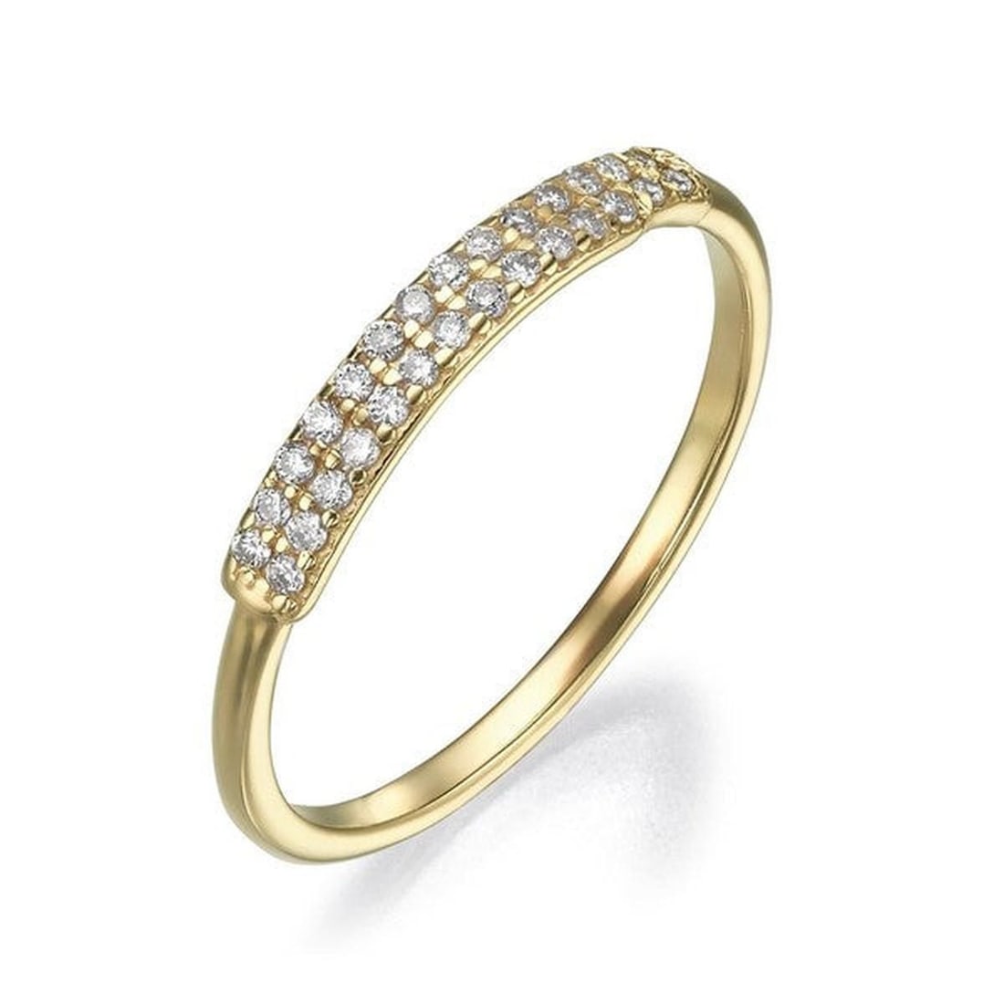 14kt Yellow Gold 0.16ctw Diamond Ring: One 14k yellow gold ring, set with natural diamond. Jewelry Weight: 1.4Grs Total Diamonds Weight: 0.16Cts Main Stones Description: Quantity: 28 Cut and shape: Round Carats Weight: 0.16 Clarity: VS Col