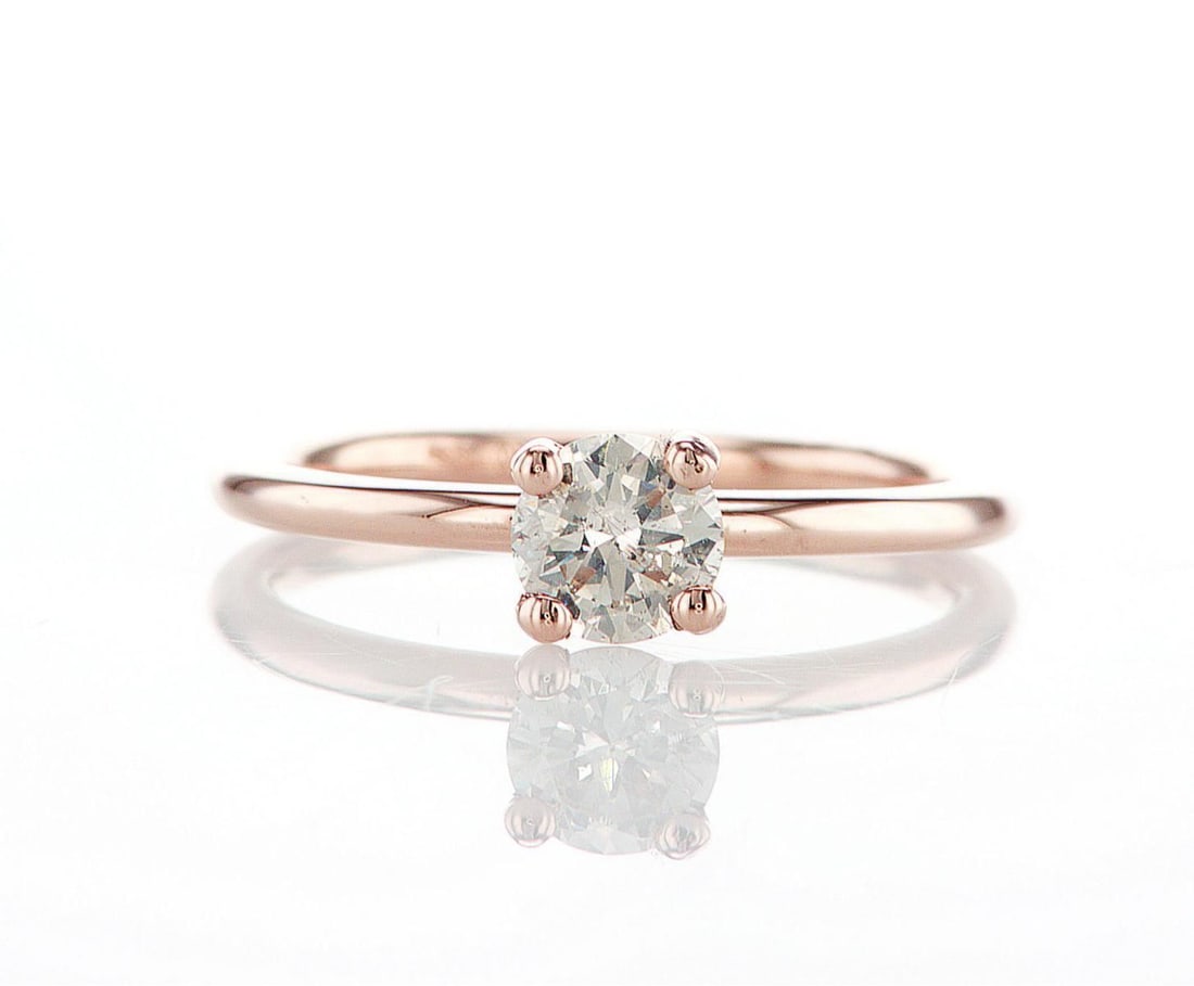 14kt Rose Gold 0.51ctw Diamond Ring: Jewelry Description Description: One 14K rose gold ring, set with natural diamond. Jewelry Weight: 2.12 Grs Total Diamonds Weight: 0.51 Cts Precious Metal: 14kt Rose Gold Certificate Number: Assessmen