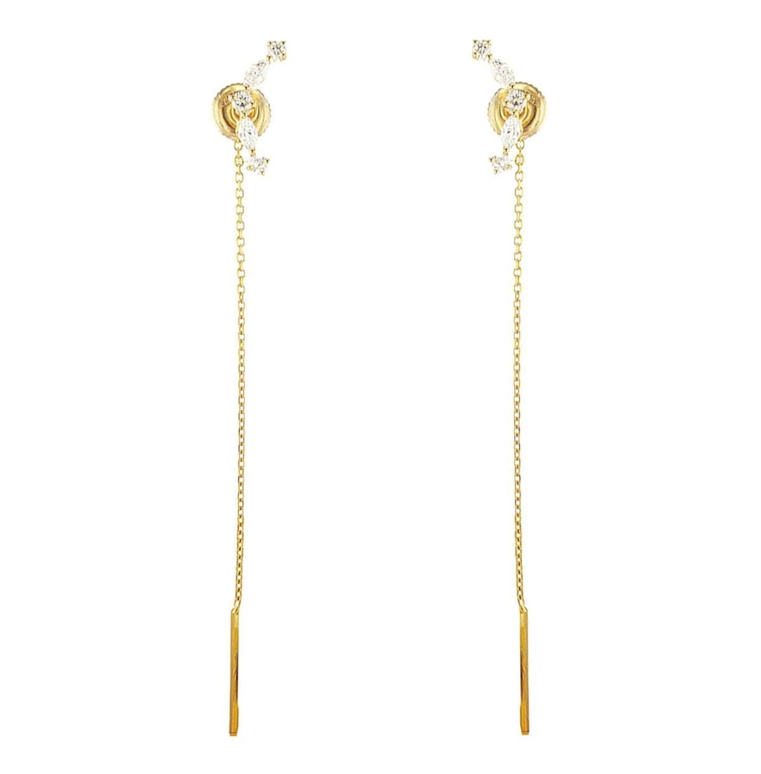 14kt Yellow Gold 0.46ctw Diamond Earrings: Jewelry Description Description: One 14k yellow gold earrings, set with lab grown diamonds. Jewelry Weight: 1.54 Grs Total Diamonds Weight: 0.46 Cts Precious Metal: 14kt Yellow Gold Certificate Number