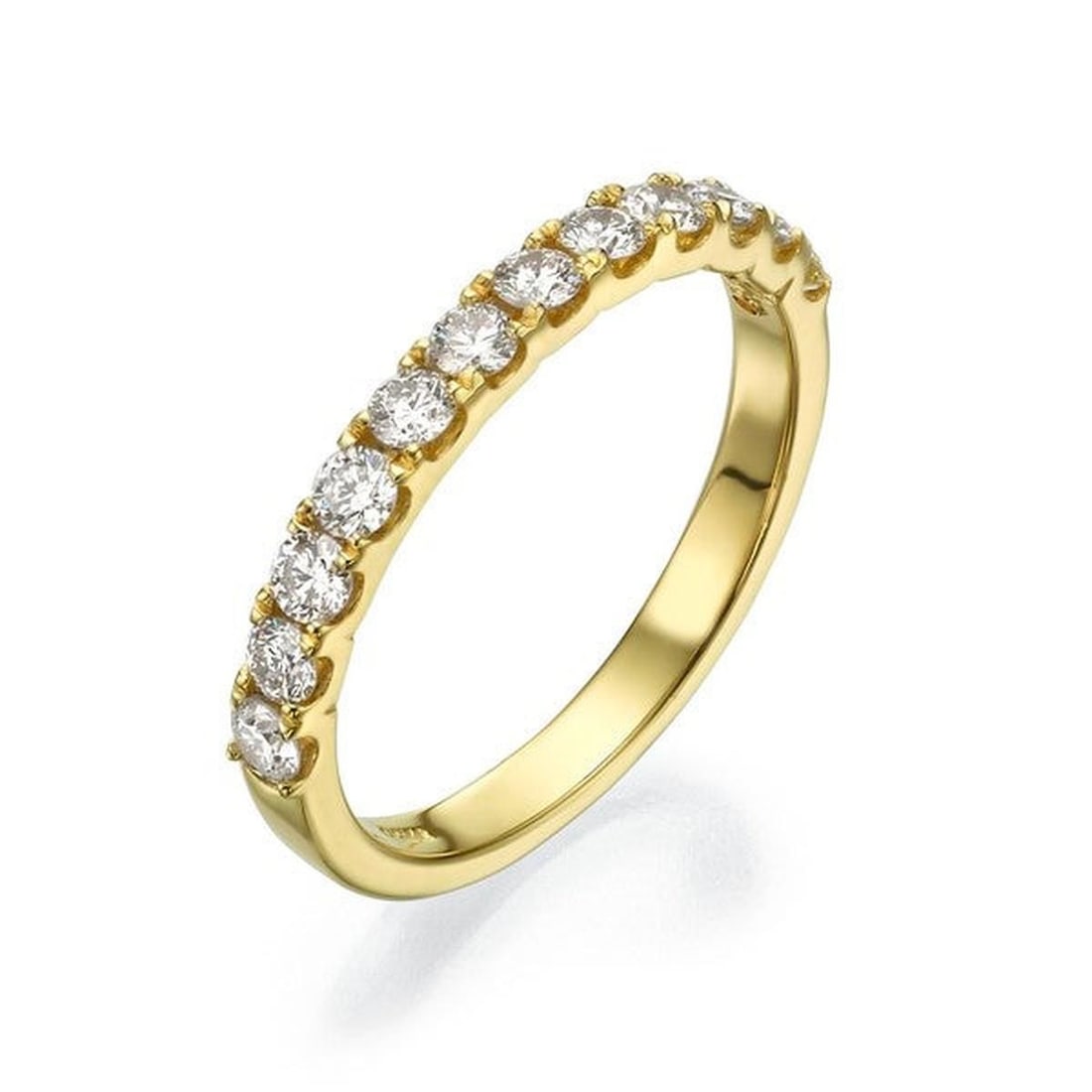 14kt Yellow Gold 0.65ctw Diamond Ring: One 14k yellow gold ring, set with natural diamond. Jewelry Weight: 2.5Grs Total Diamonds Weight: 0.65Cts Main Stones Description: Quantity: 12 Cut and shape: Round Carats Weight: 0.65 Clarity: VS Col